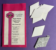Load image into Gallery viewer, 100 x 1 1/2" 6 Pointed Star English Paper Piecing Laser Cut for Quilting / Sewing 200gsm Card Stock
