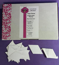 Load image into Gallery viewer, 600 x 1 3/4" 6 Pointed Star English Paper Piecing Laser Cut for Quilting / Sewing 200gsm Card Stock