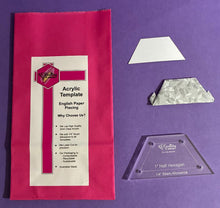 Load image into Gallery viewer, Half Hexagon 1" English Paper Piecing Laser Cut for Quilting / Sewing 200gsm Card Stock