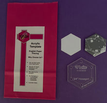 Load image into Gallery viewer, Hexagon 3/4" English Paper Piecing Laser Cut for Quilting / Sewing 200gsm Card Stock