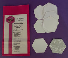 Load image into Gallery viewer, 100 x 1" Hexagon's English Paper Piecing Laser Cut for Quilting / Sewing 200gsm Card Stock