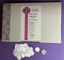 Load image into Gallery viewer, 1,500 x 1/2" Pentagon English Paper Piecing Laser Cut for Quilting / Sewing 200gsm Card Stock