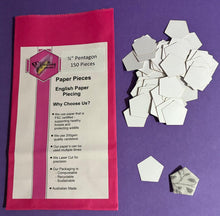 Load image into Gallery viewer, 150 x 1/2" Pentagon English Paper Piecing Laser Cut for Quilting / Sewing 200gsm Card Stock