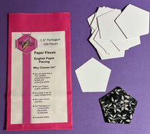 Load image into Gallery viewer, 100 x 1 1/4" Pentagon English Paper Piecing Laser Cut for Quilting / Sewing 200gsm Card Stock