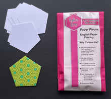 Load image into Gallery viewer, 100 x 1 1/2" Pentagon English Paper Piecing Laser Cut for Quilting / Sewing 200gsm Card Stock