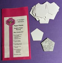 Load image into Gallery viewer, 100 x 1" Pentagon English Paper Piecing Laser Cut for Quilting / Sewing 200gsm Card Stock