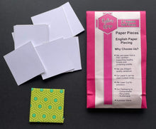 Load image into Gallery viewer, 100 x 2" Square English Paper Piecing Laser Cut for Quilting / Sewing 200gsm Card Stock