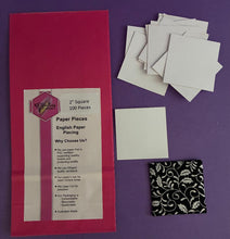 Load image into Gallery viewer, 100 x 2" Square English Paper Piecing Laser Cut for Quilting / Sewing 200gsm Card Stock