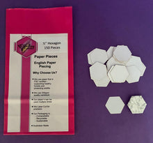 Load image into Gallery viewer, 150 x 1/2" Hexagon's English Paper Piecing Laser Cut for Quilting / Sewing 200gsm Card Stock