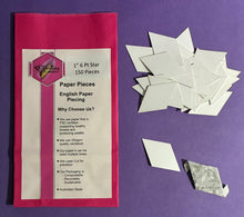 Load image into Gallery viewer, 150 x 1"  6 Pointed Star English Paper Piecing Laser Cut for Quilting / Sewing 200gsm Card Stock
