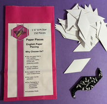 Load image into Gallery viewer, 150 x 1 1/4"  8 Pointed Star English Paper Piecing Laser Cut for Quilting / Sewing 200gsm Card Stock
