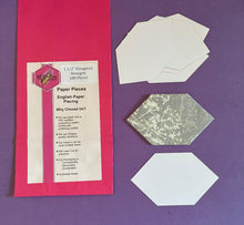 Load image into Gallery viewer, Elongated Hexagon 1 1/2" English Paper Piecing Laser Cut for Quilting / Sewing 200gsm Card Stock
