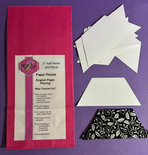 Load image into Gallery viewer, 100 x 2" Half Hexagon's English Paper Piecing Laser Cut for Quilting / Sewing 200gsm Card Stock
