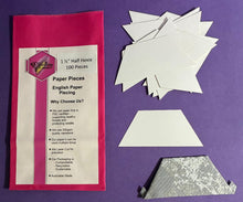 Load image into Gallery viewer, Half Hexagon 1 1/2" English Paper Piecing Laser Cut for Quilting / Sewing 200gsm Card Stock
