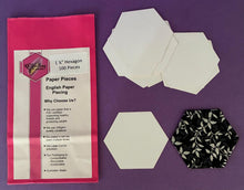 Load image into Gallery viewer, 100 x 1 1/4" Half Hexagon's English Paper Piecing Laser Cut for Quilting / Sewing 200gsm Card Stock
