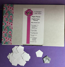 Load image into Gallery viewer, 1,500 x 3/4"  Pentagon English Paper Piecing Laser Cut for Quilting / Sewing 200gsm Card Stock

