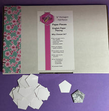 Load image into Gallery viewer, 750 x 3/4"  Pentagon English Paper Piecing Laser Cut for Quilting / Sewing 200gsm Card Stock
