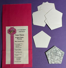 Load image into Gallery viewer, Pentagon 1 1/2" English Paper Piecing Laser Cut for Quilting / Sewing 200gsm Card Stock
