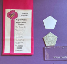 Load image into Gallery viewer, Pentagon 1" English Paper Piecing Laser Cut for Quilting / Sewing 200gsm Card Stock

